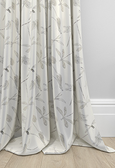 Dragonflies, Soft White - Made to Measure Curtains